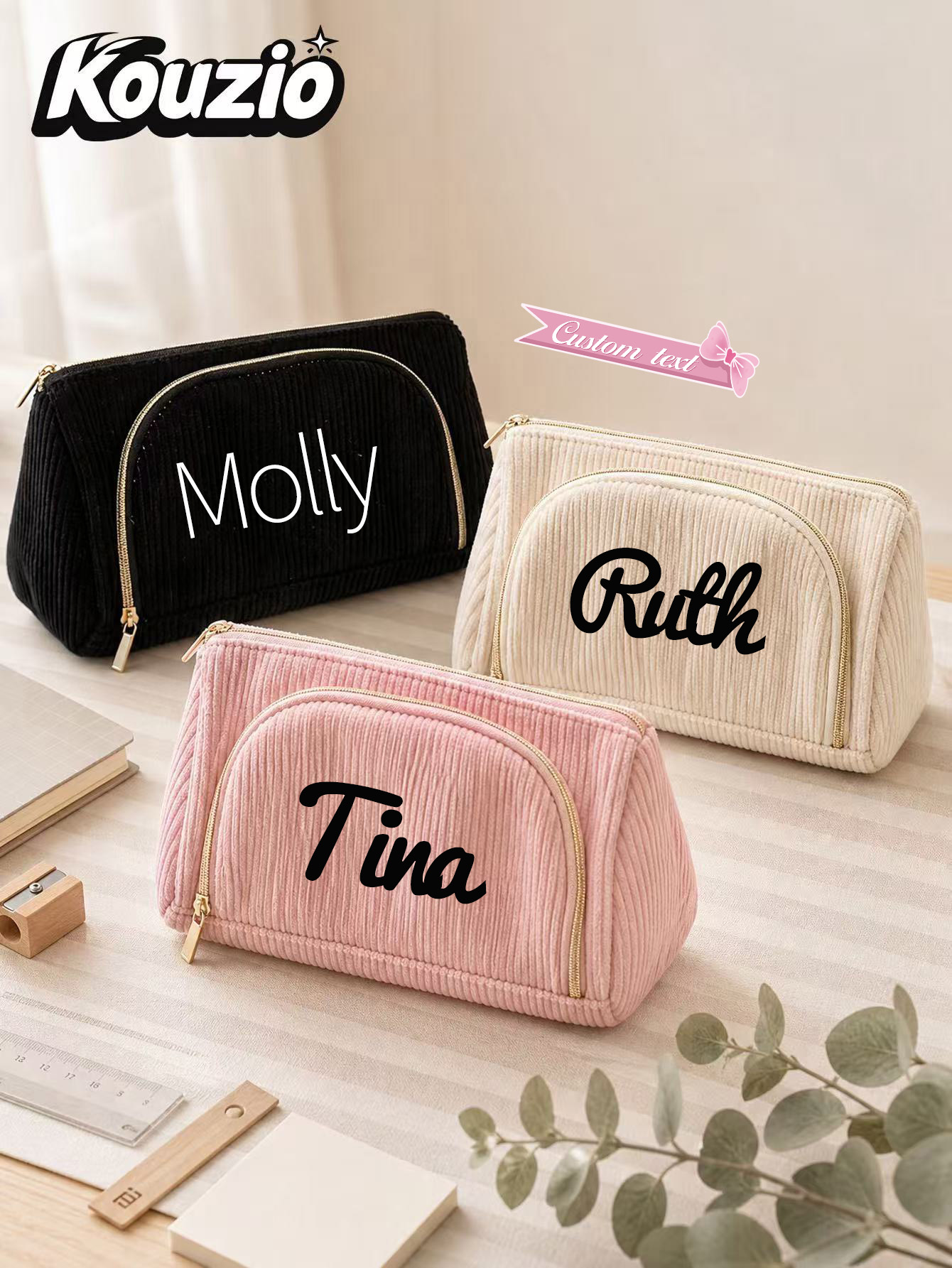 Stationery - Custom Name Heat Transfer Corduroy Pencil