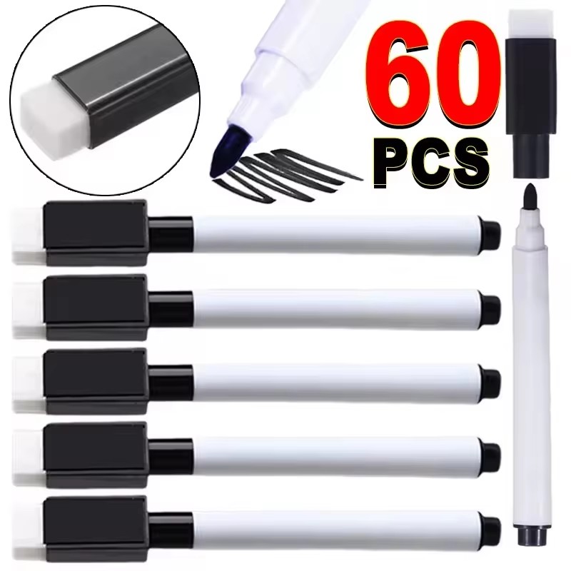 School Supplies - Magnetic Black Dry Erase Markers with