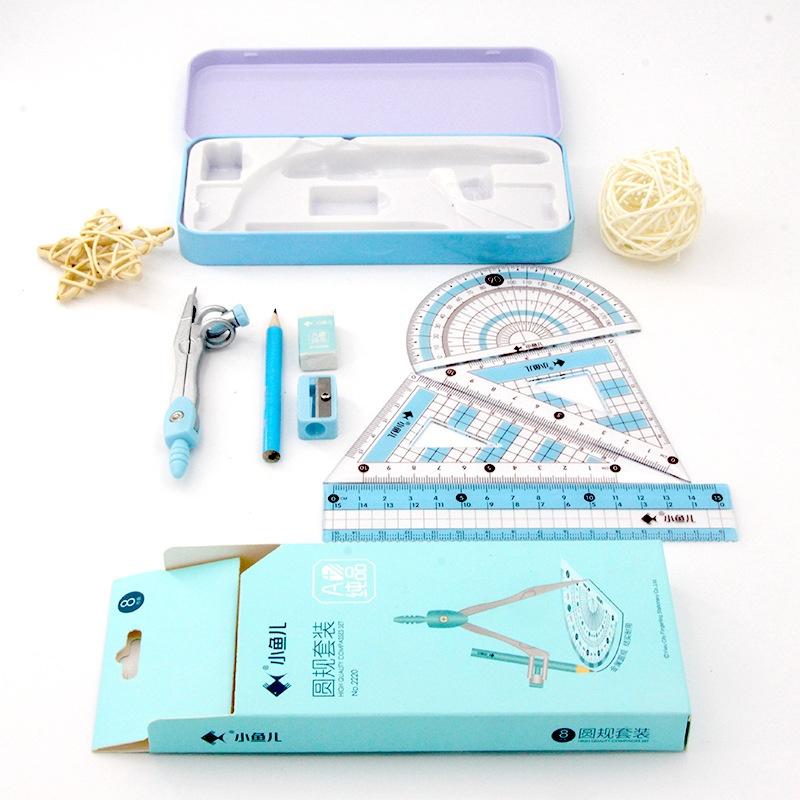 8Pcs/Set Geometry Math Drawing - Math Geometry Set With Compass 评论和价格