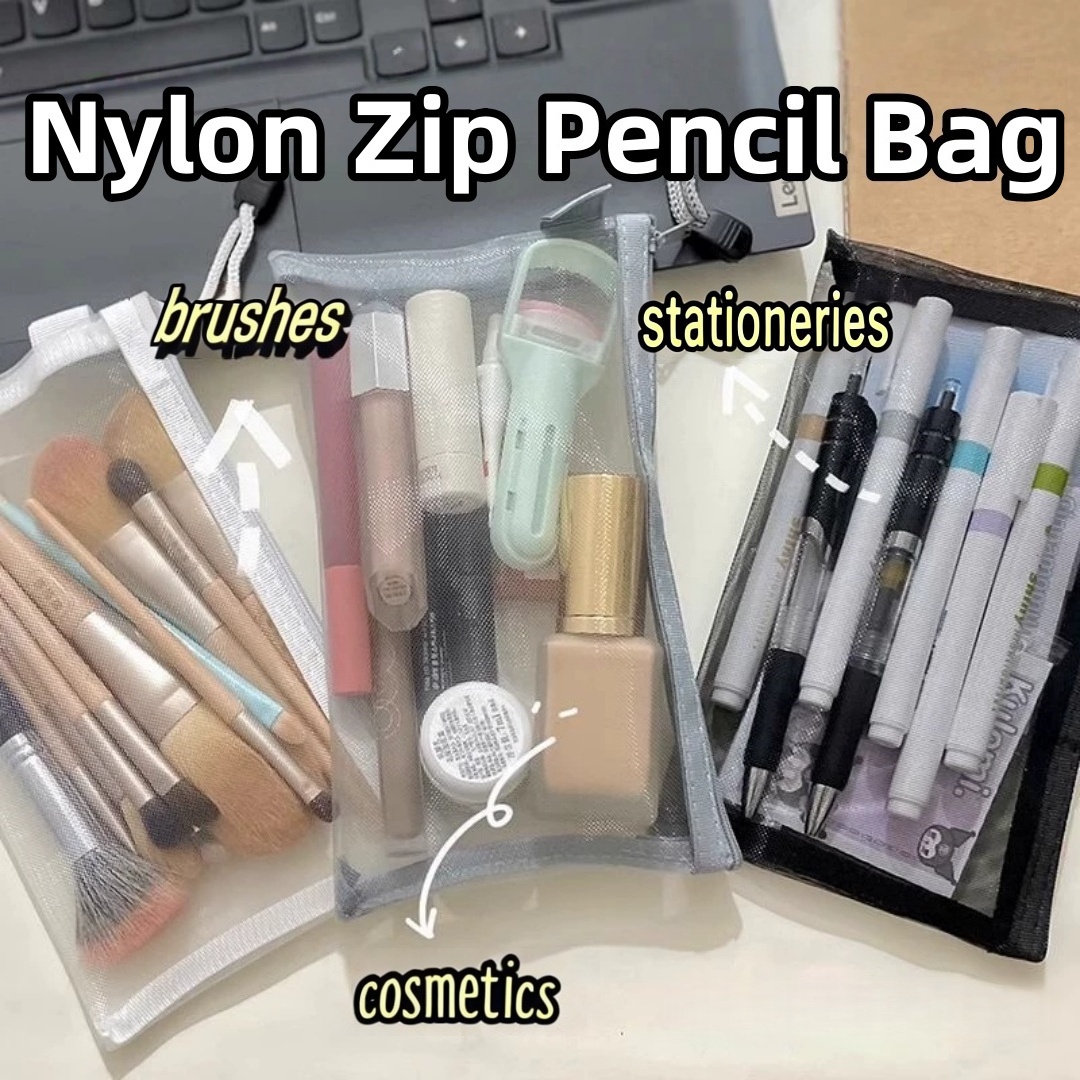 Portable Office Stationery Pou - Clear Mesh Pencil Pouch For Exam 评论和价格